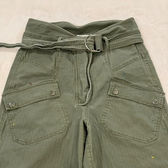 Marissa Webb Collective Canvas Cropped Pants Olive Green 35297 - Picture 7 of 15